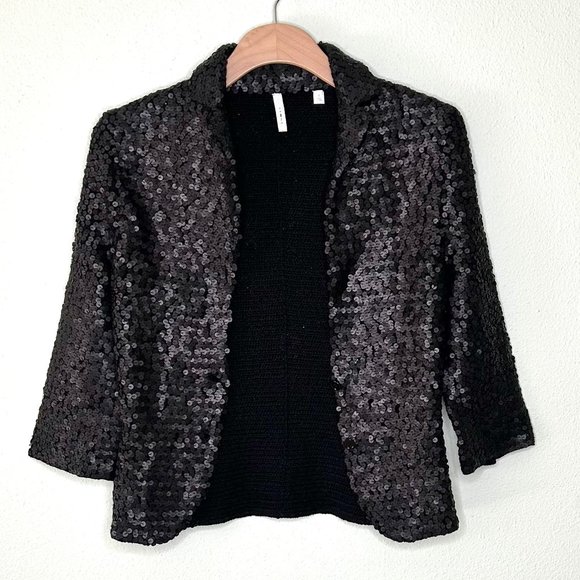 IISLI Blue Knit Sequin Dinner Jacket Size Small main image 0